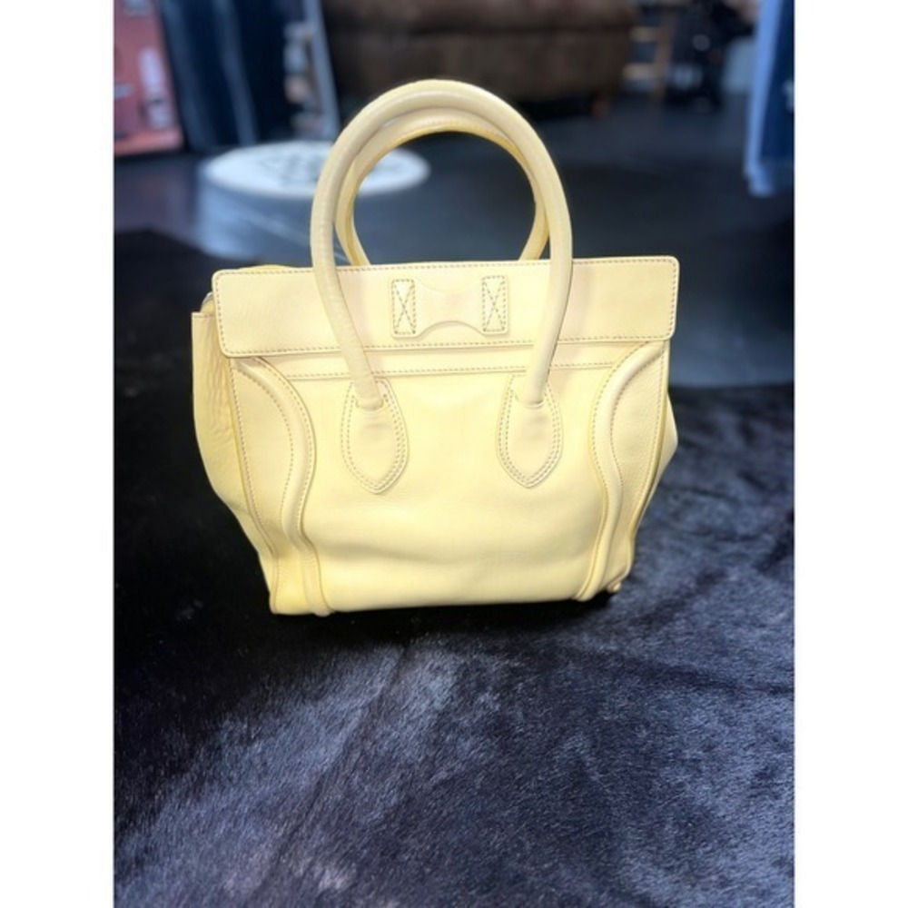 Celine Medium Phantom Luggage Tote Yellow Calfskin Phoebe Philo Era Authentic - Picture 6 of 16